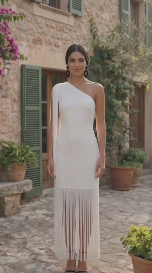 VESTIDO FLECO ASIMETRICO
